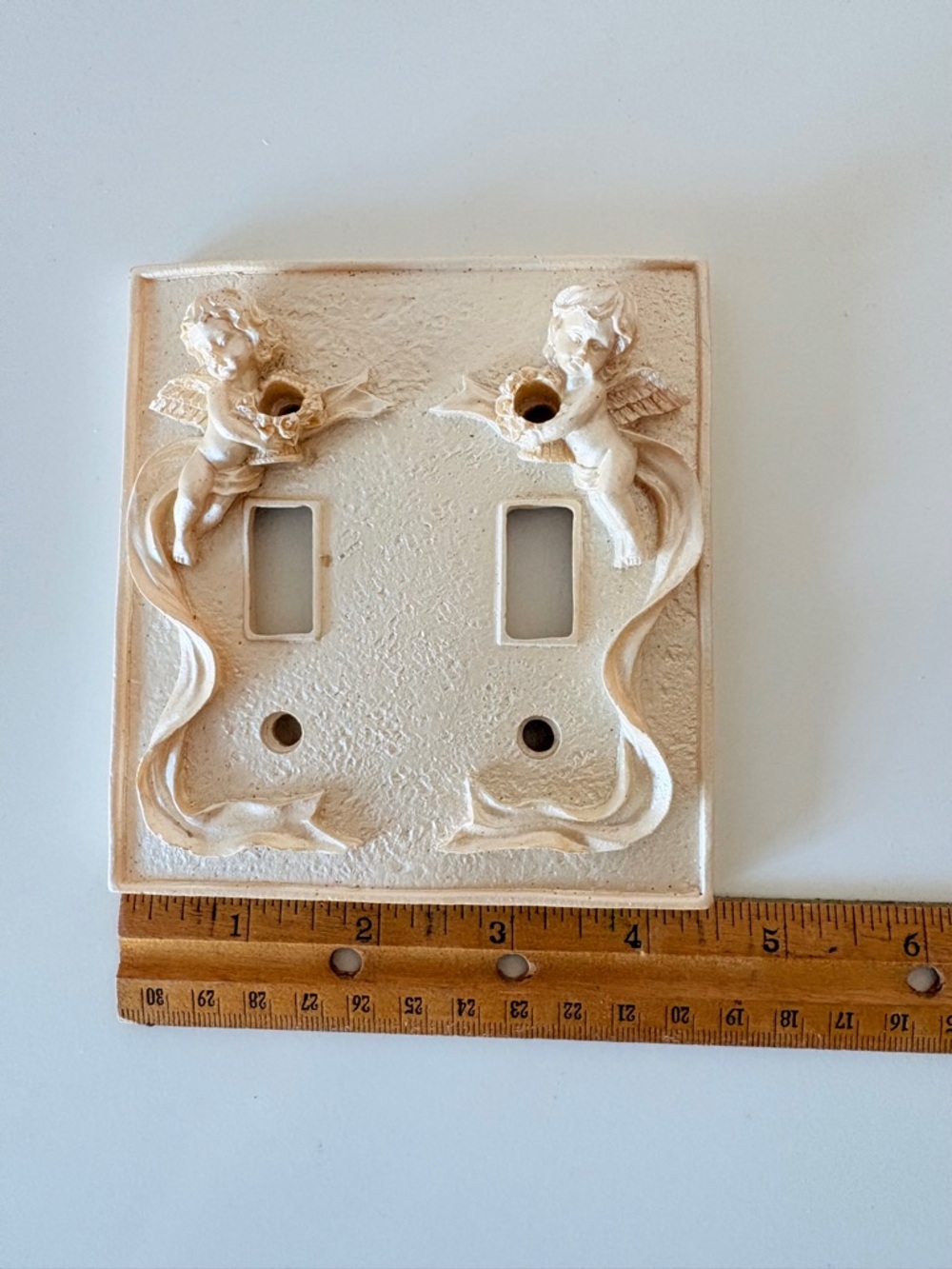 Cherub Rococo Double Light Switch Plate Resin - Picture 3 of 10